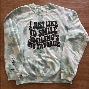 Graphic Print Tie-Dye Sweater